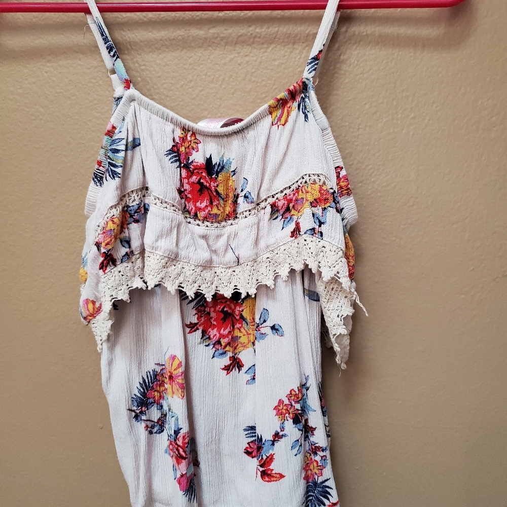 Floral tank top/off shoulder